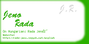 jeno rada business card